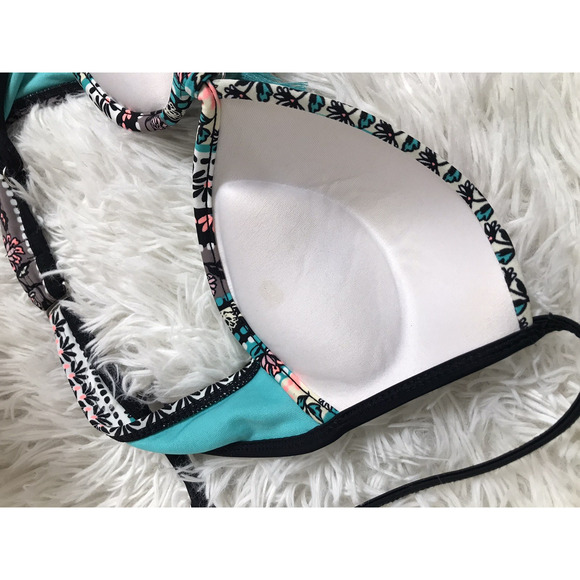 VGT Catalina S/CH (3-5) black SEQUINED Green push-up underwire bandeau top swim - Picture 4 of 6